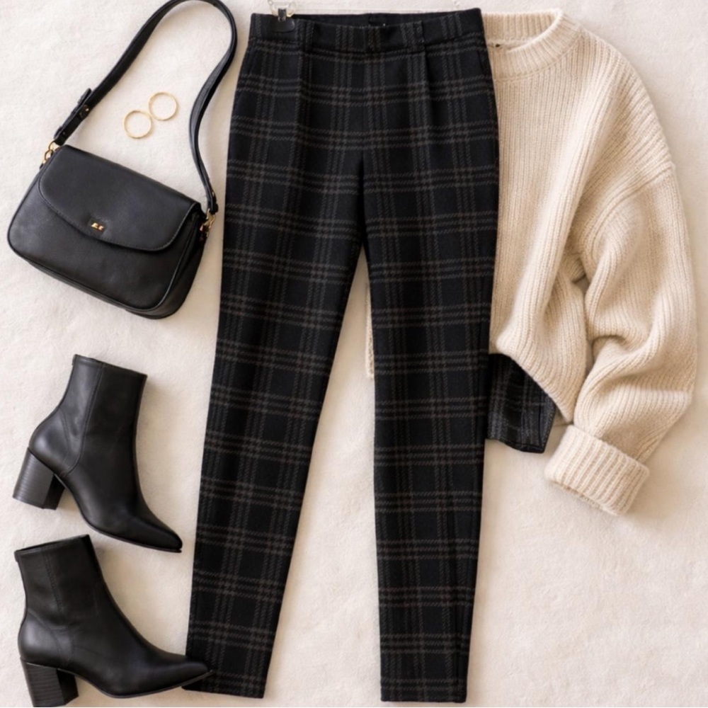 Sanctuary Black Plaid Skinny Ponte Pants - Women's